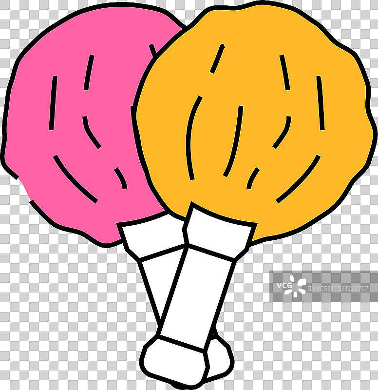 啦啦队员的彩色绒球图标图片素材