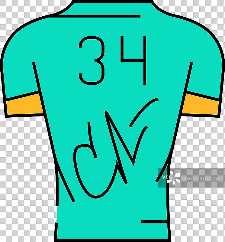 带有签名图标的彩色T恤图片素材