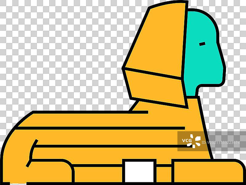 埃及狮身人面像纪念碑图标彩色图片素材