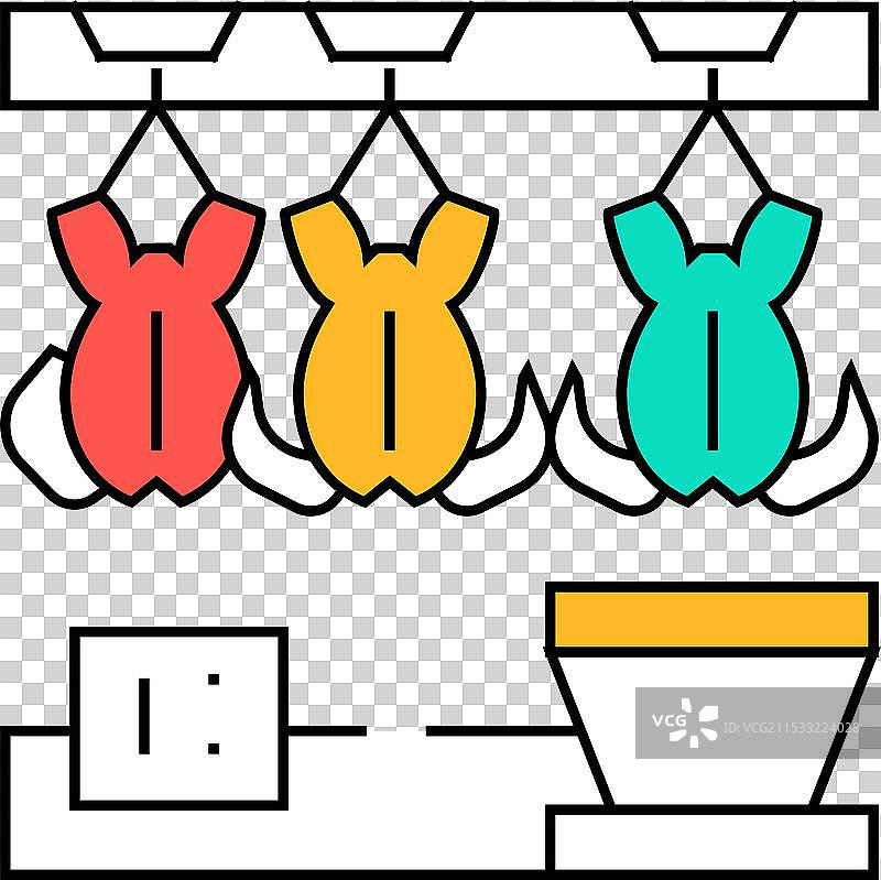 鸡肉加工图标颜色图片素材