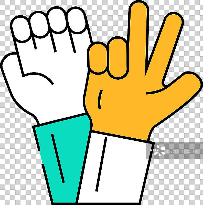 水下手语图标 彩色图片素材