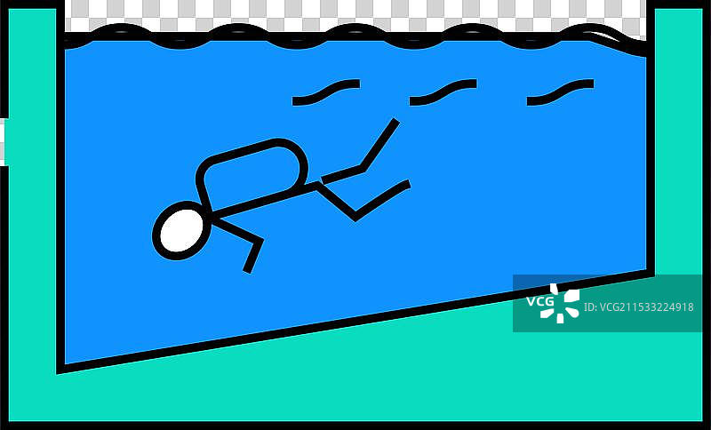 游泳池训练图标颜色图片素材