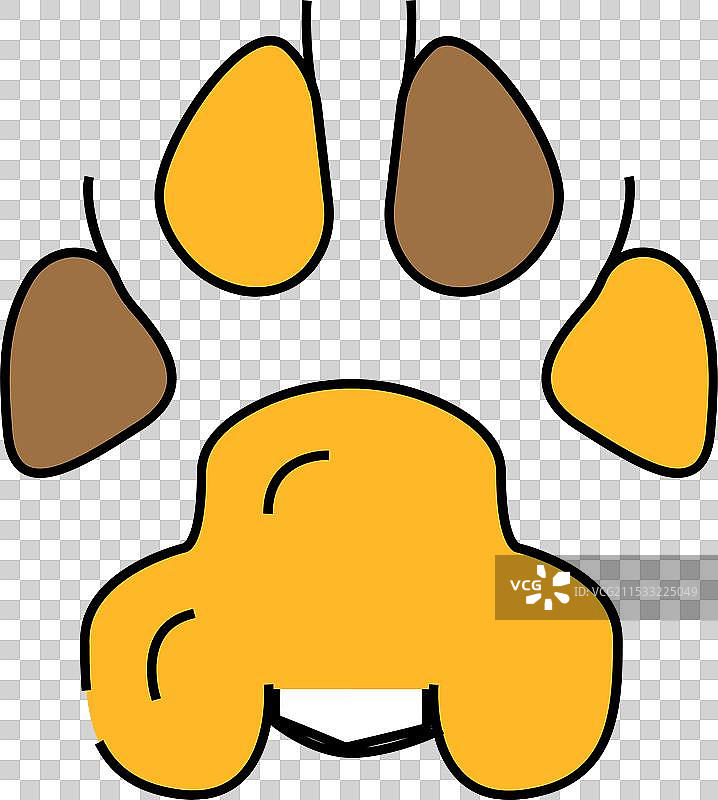 狗的家养动物爪印图标颜色图片素材