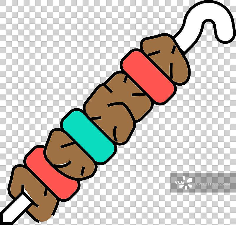 烤肉串烧烤图标彩色图片素材