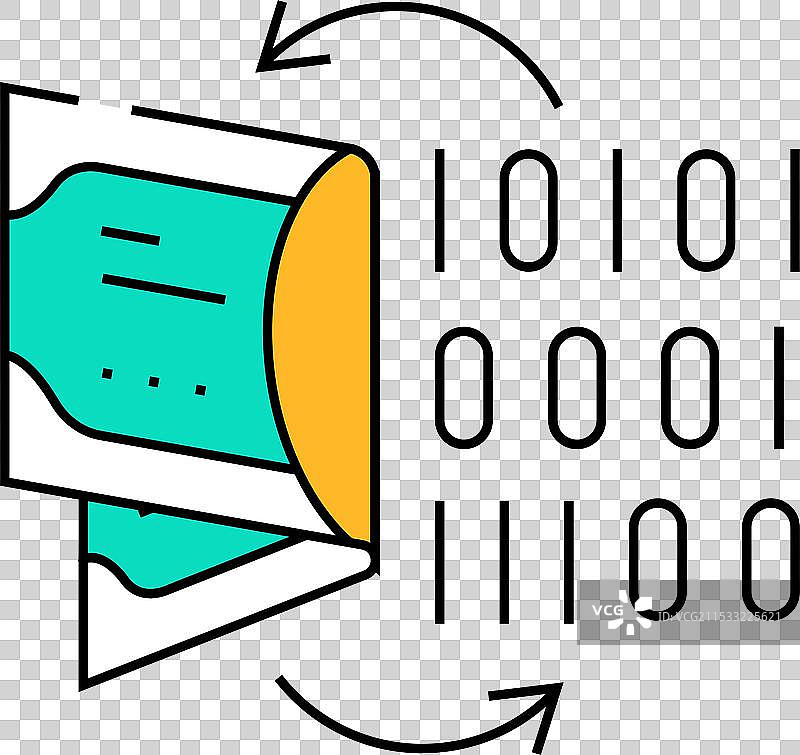 将法定货币兑换为数字图标颜色图片素材
