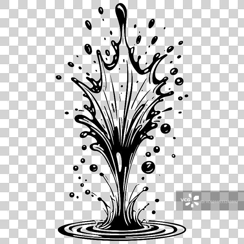 复古线条图像中的水蜘蛛刺图片素材