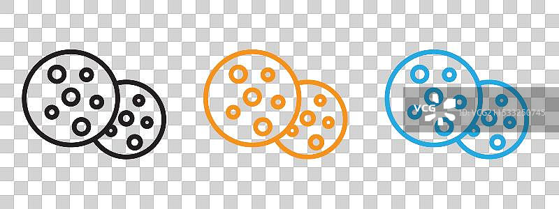 饼干图标细线集合图片素材