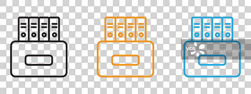 文件夹图标细线集合图片素材