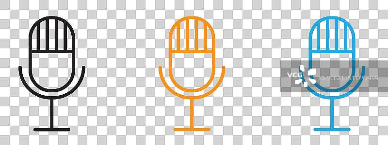 麦克风图标细线集合图片素材