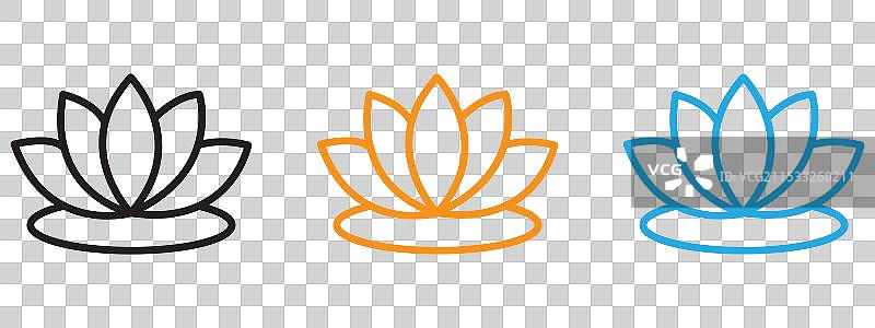 水 lily 图标细线集合图片素材