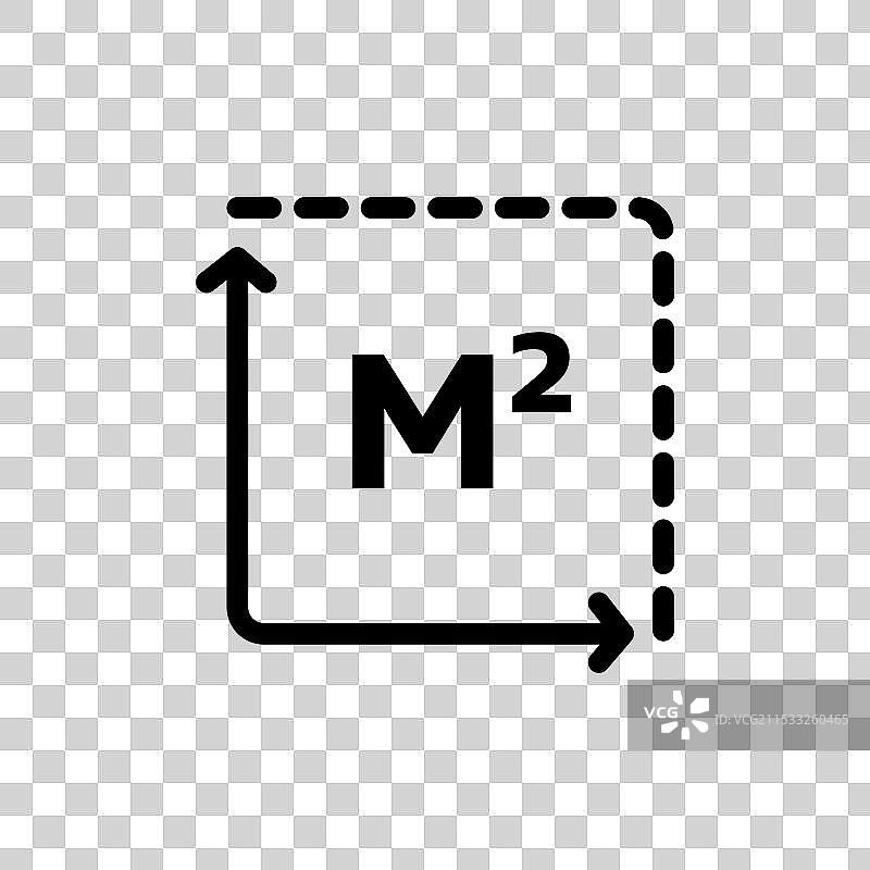 面积和尺寸图标集，正方形大小空间图片素材