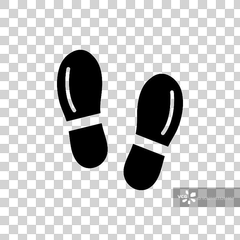 鞋底印记图标集，脚印和步骤图片素材