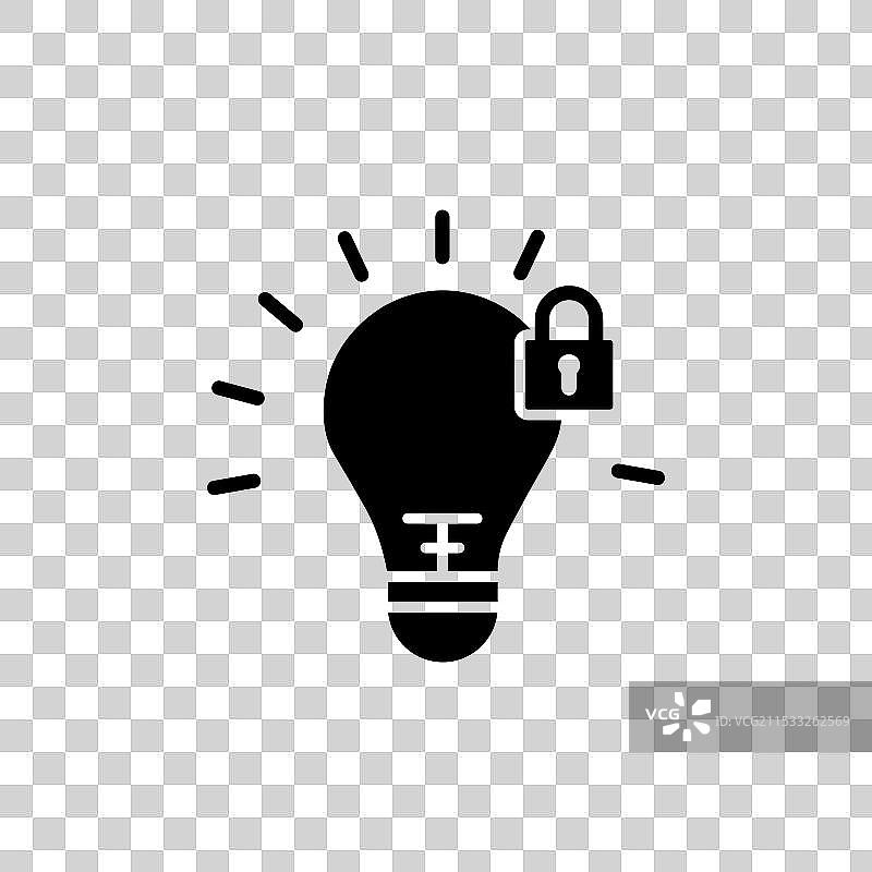 专利和知识产权图标集锁图片素材