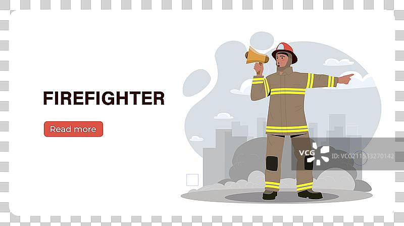 手持扩音器的消防员海报男士图片素材