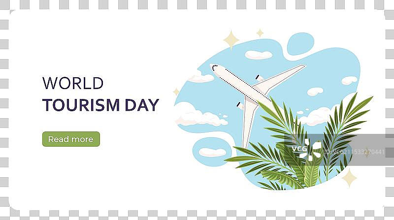 世界旅游日海报，飞机在天空中飞行图片素材