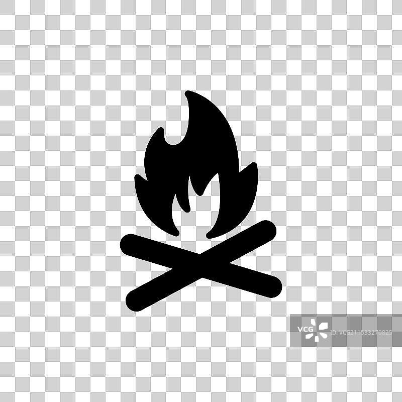 篝火图标集 露营火焰符号 旅行篝火图片素材