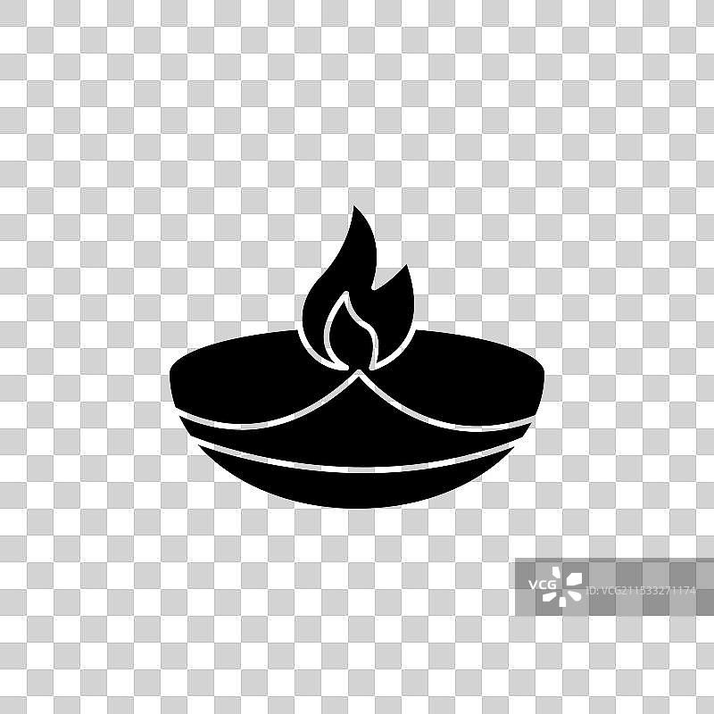 传统灯具庆祝活动的油灯图标集图片素材
