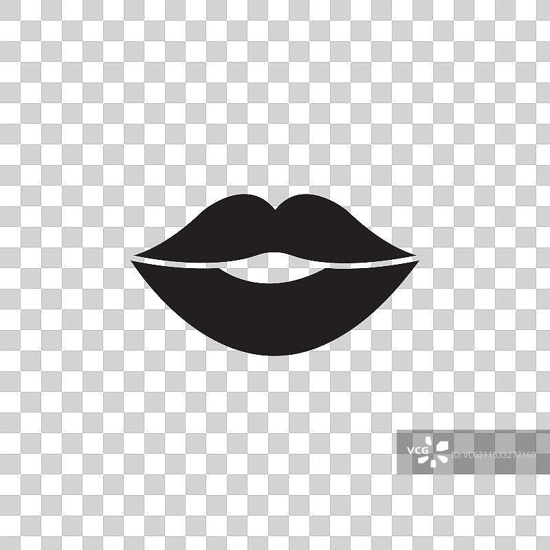嘴唇图标集，吻形轮廓，口红印记图片素材