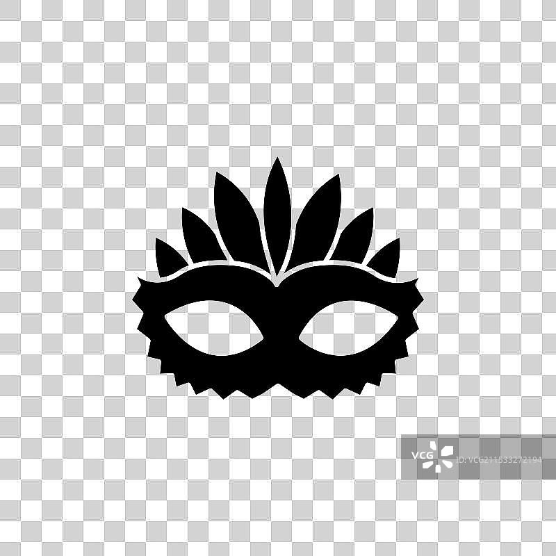 巴西狂欢节庆祝活动面具图标集图片素材