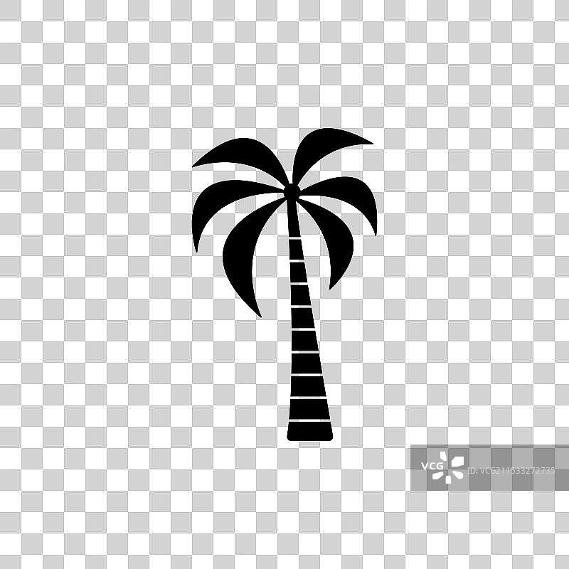 棕榈树图标集 椰子轮廓图片素材