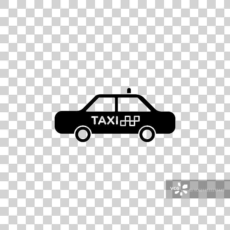 出租车图标集，黑色出租车服务符号图片素材