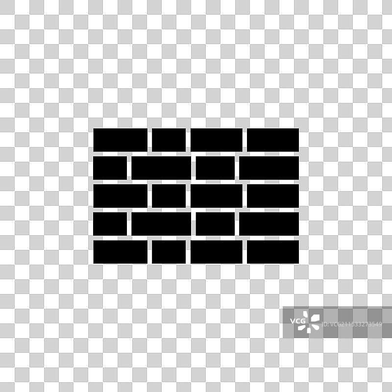 砖墙和混凝土墙符号的墙壁图标集火焰图片素材