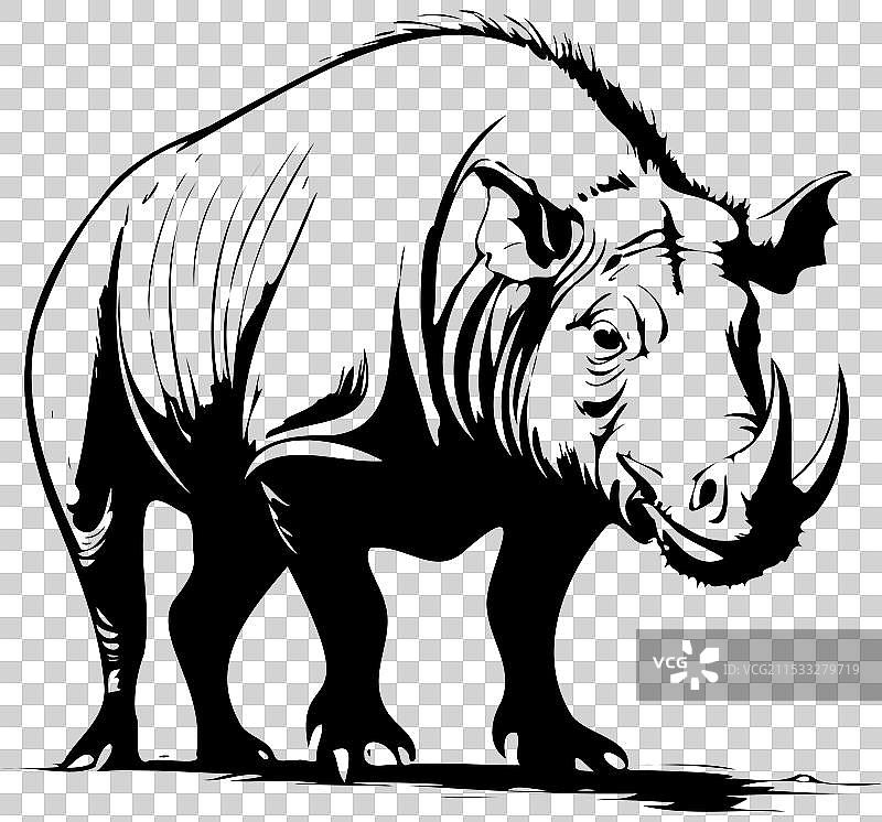 黑色手绘的巴比鲁萨动物透明图像图片素材