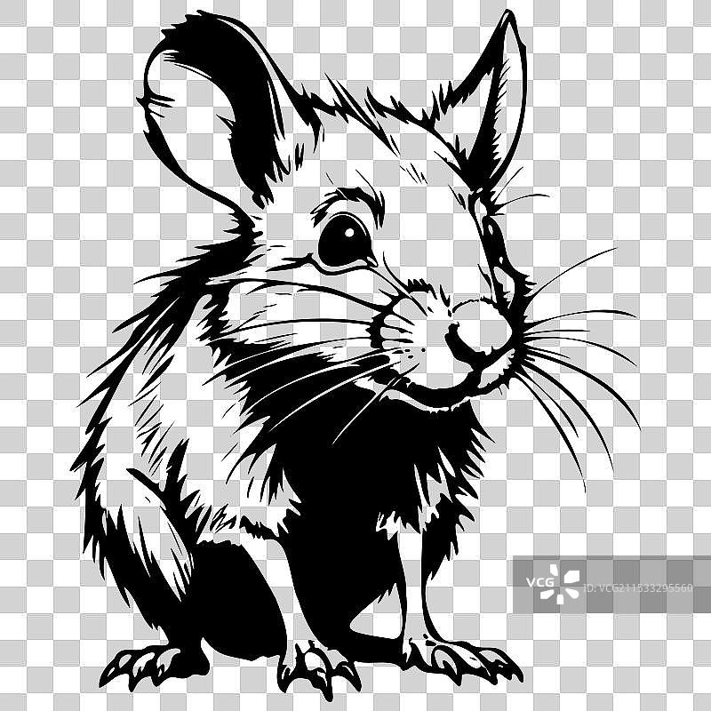 孤立的袋狸肖像画动物头部图片素材