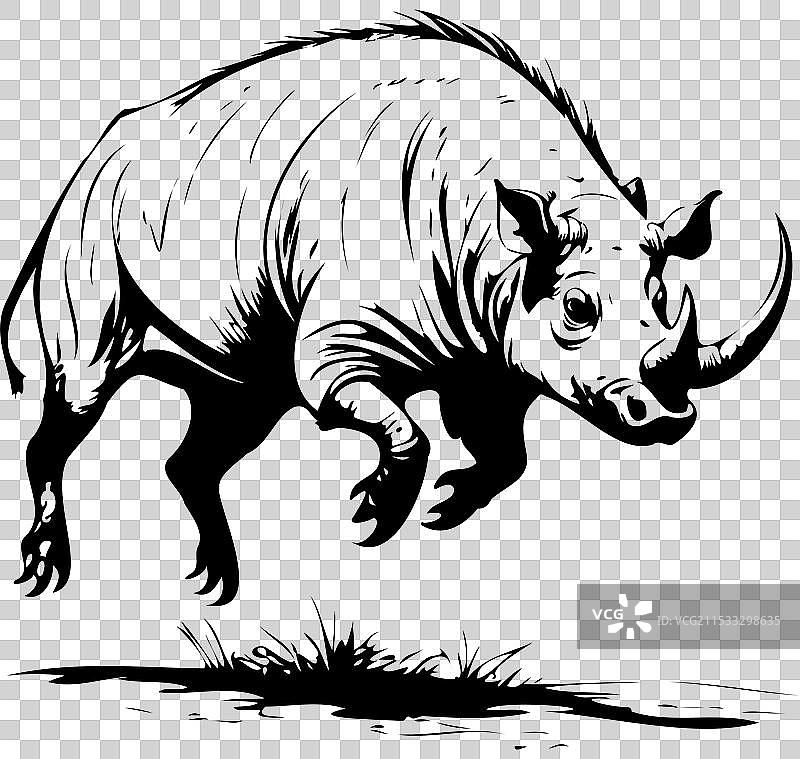 逼真的巴比鲁萨跳跃手绘动物图片素材