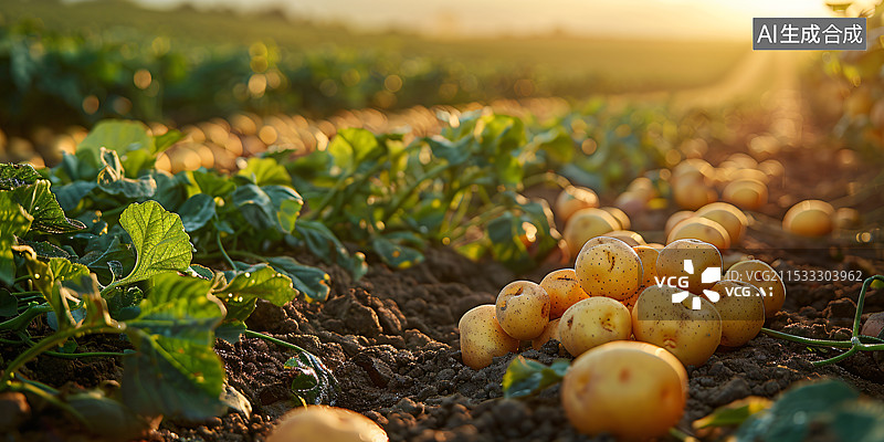 【AI数字艺术】土豆，马铃薯，种植，丰收，农作物图片素材