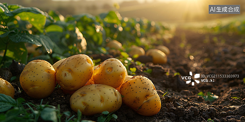 【AI数字艺术】土豆，马铃薯，种植，丰收，农作物图片素材