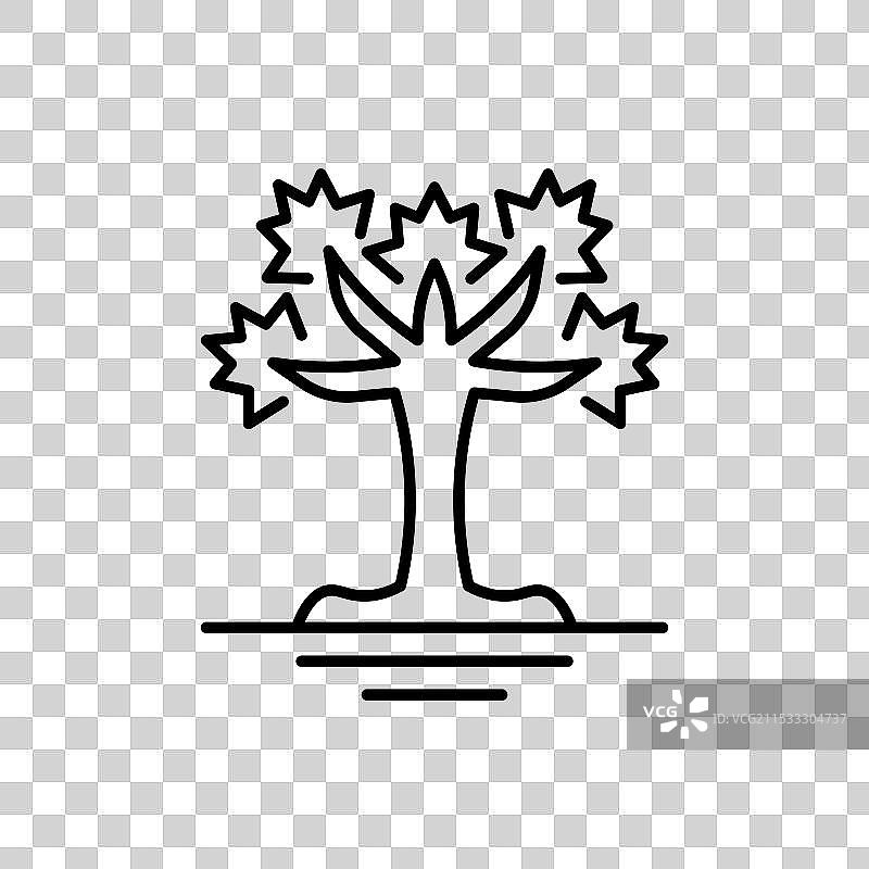 约书亚树图标集，海滩约书亚植物符号图片素材