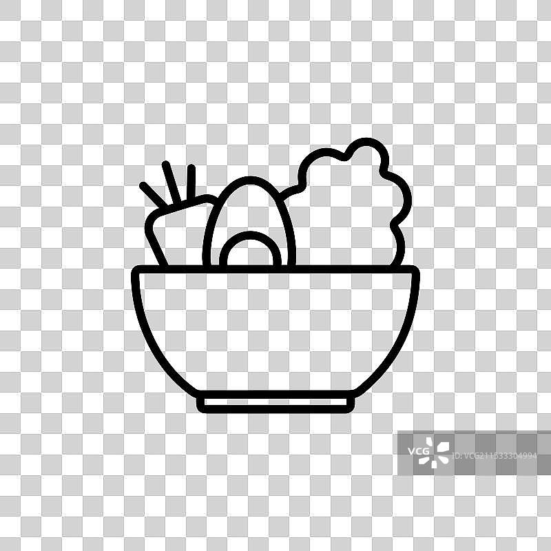 健康蔬菜和水果沙拉图标集图片素材