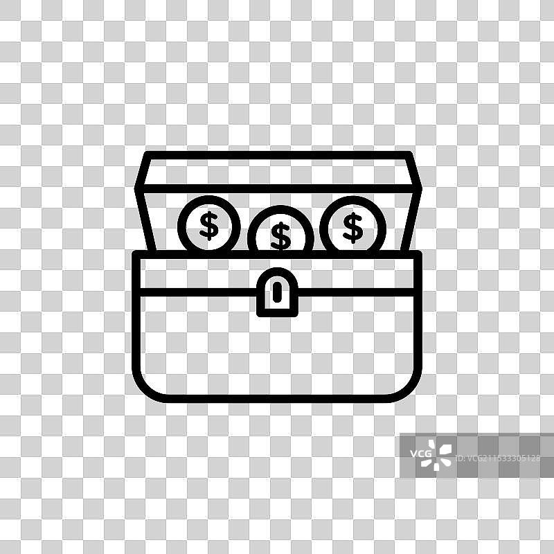 宝箱图标集，金钱箱子符号图片素材