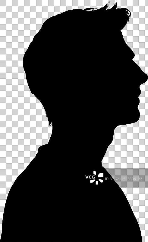 年轻帅气男子的剪影图片素材