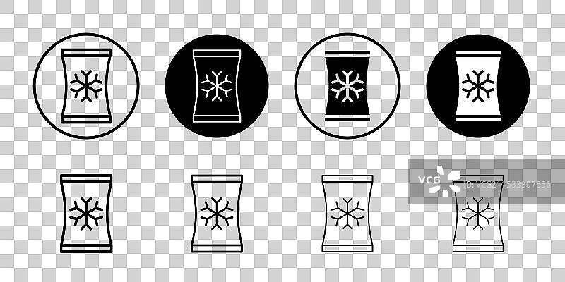 冷冻食品袋图标标志集图片素材