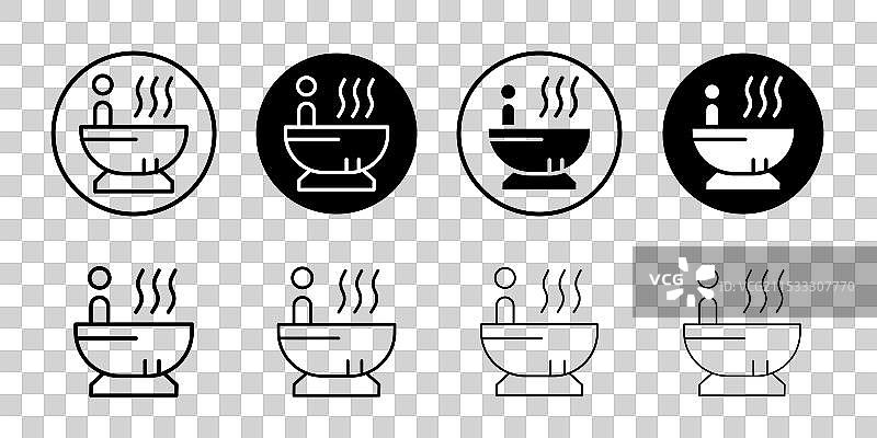 按摩浴缸图标标志集图片素材