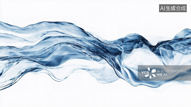 【AI数字艺术】白色背景清澈的涟漪水图片素材