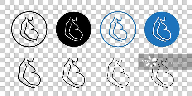 怀孕图标标志集图片素材