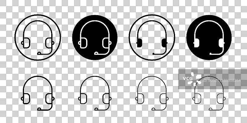 支持耳机图标标志集图片素材