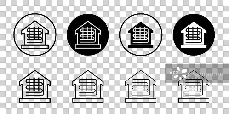 地暖图标标志集图片素材