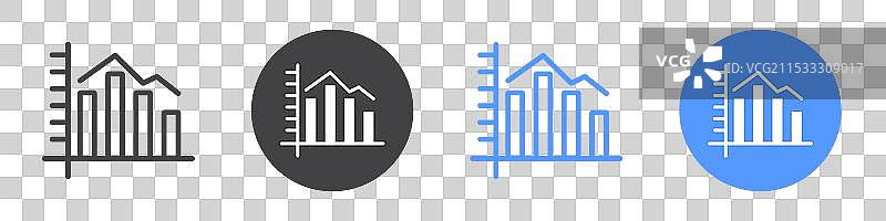 图表直方图图标扁平线条符号集图片素材