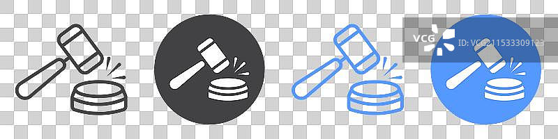 法院判决图标扁平线条符号集图片素材