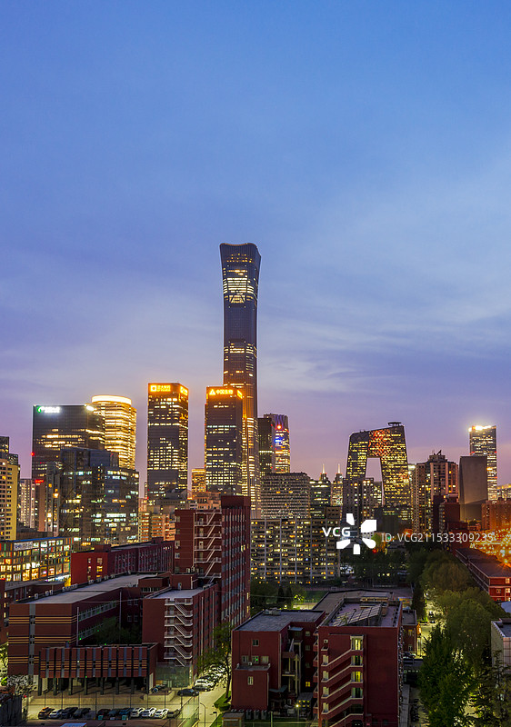 北京市朝阳区瞰京城天际线夜景风光图片素材