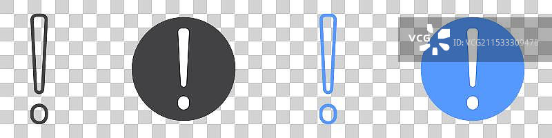 感叹号图标扁平线条符号集图片素材