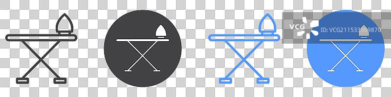 熨斗板图标扁平线条符号集图片素材