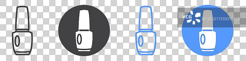 指甲油图标扁平线条符号集图片素材