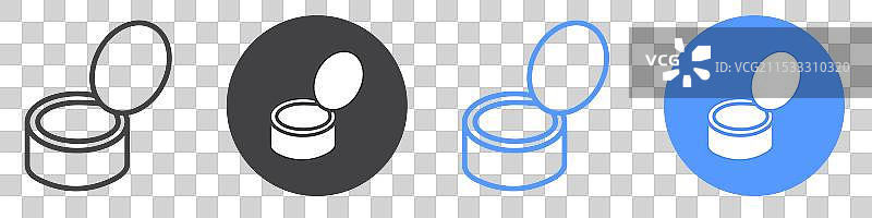 开罐器图标扁平线条符号集图片素材