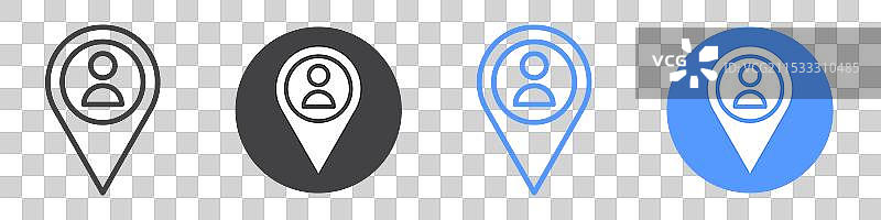 占位符图标扁平线条符号集图片素材