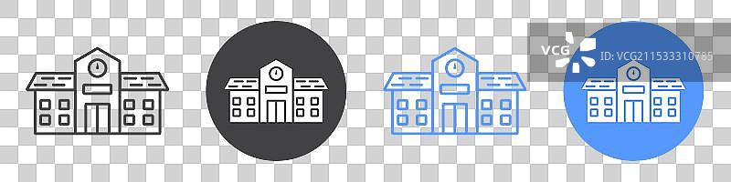 学校图标扁平线条符号集图片素材